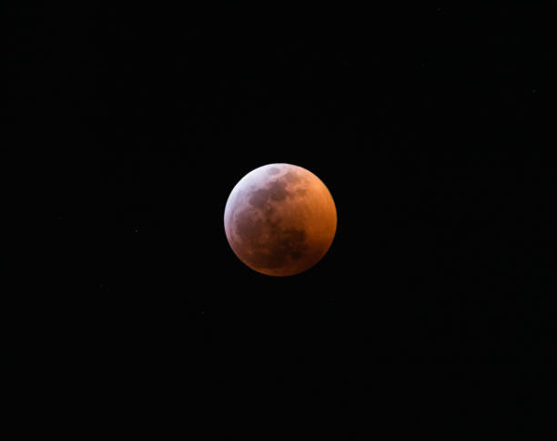 die super blut wolf moon eclipse 2019 - full moon moon lunar eclipse red stock-fotos und bilder