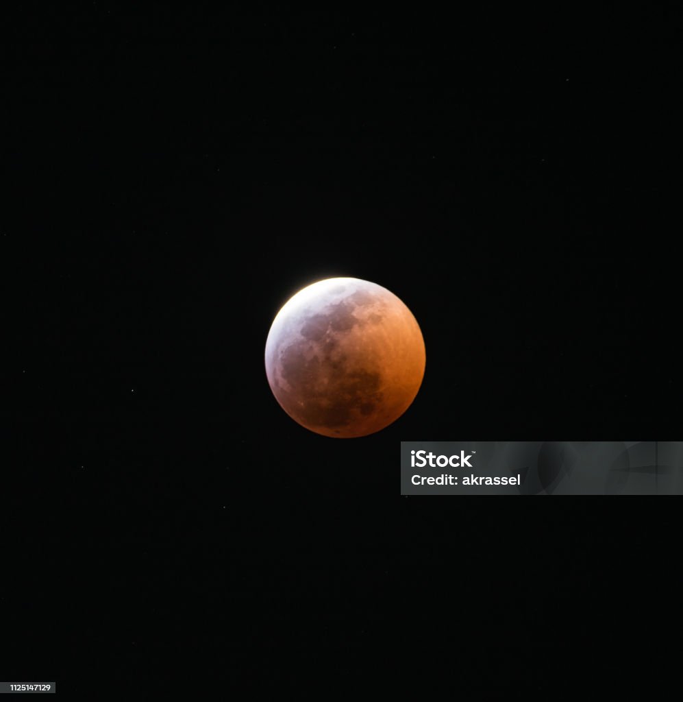 The Super Blood Wolf Moon Eclipse of 2019 2019 Stock Photo