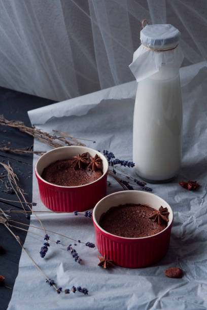 istock Lava cake with milk 1125151129