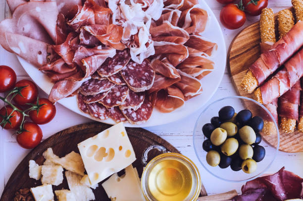 istock Table full of mediterranean appetizers 1125179348