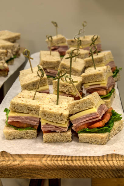 istock Ham and cheese sandwich with the bread crust cut off 1125180833