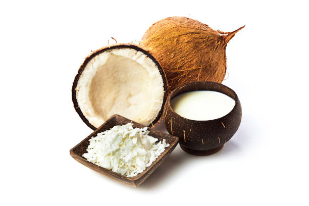 istock Coconut, coconut Cream Milk and Coconut flakes Studio Still Life 1125183965