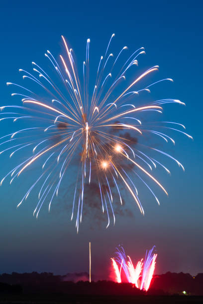 istock Fireworks over small town America 1125186483