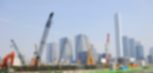 Defocused blurred view of Tokyo Urban Skyline with copy space.