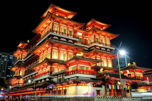 istock Buddha Relic Temple at Night 1125204671
