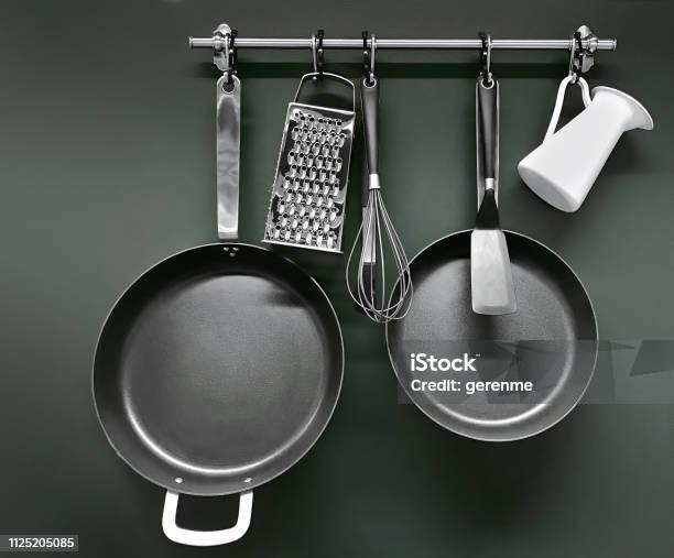 Cooking Utensils Stock Photo - Download Image Now - Cooking Pan, Kitchen Utensil, Frying Pan