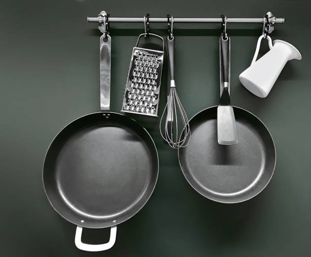 cooking utensils - cooking kitchen utensil wood isolated imagens e fotografias de stock