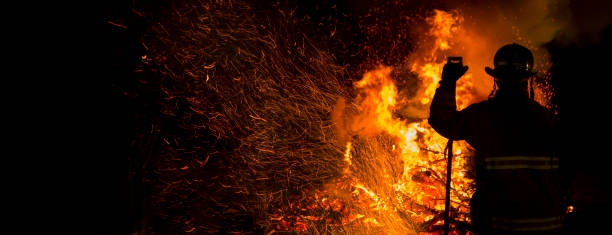 Firefighter stock photo