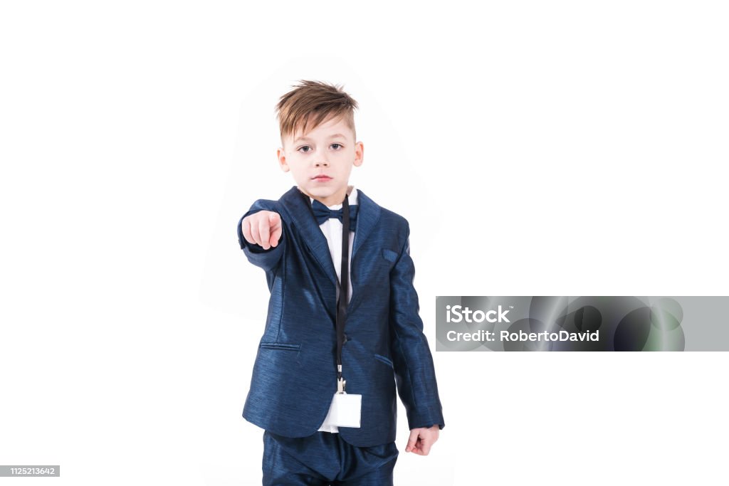 Junge auf die Kamera - Lizenzfrei Anzug Stock-Foto