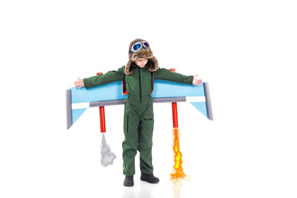 istock Boy pretending to fly with jet 1125213667