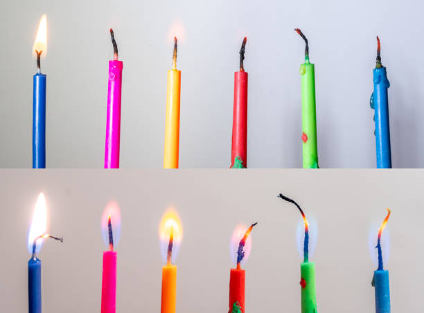 istock Multiple Colors Birthday Candles Lit Up over time 1125219494