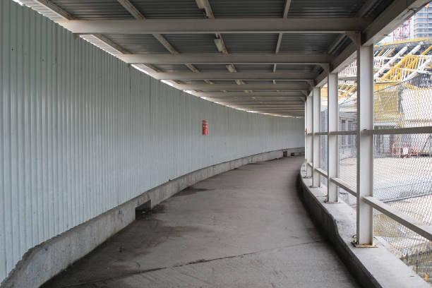 istock Covered Scaffolding Over Pedestrian Walkway 1125226571