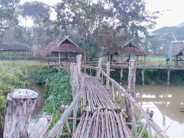 istock The bridge is made of bamboo. 1125226922