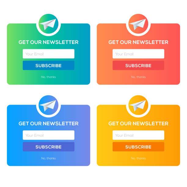 Subscribe Now For Our Newsletter vector art illustration