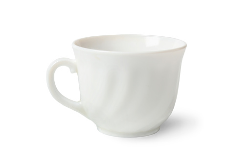 coffee​/tea​ cup​ white​ and​ black​ isolated​ on​ white​ background.​