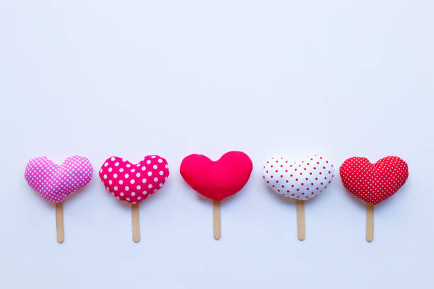 istock Valentine's hearts on white background. 1125245557