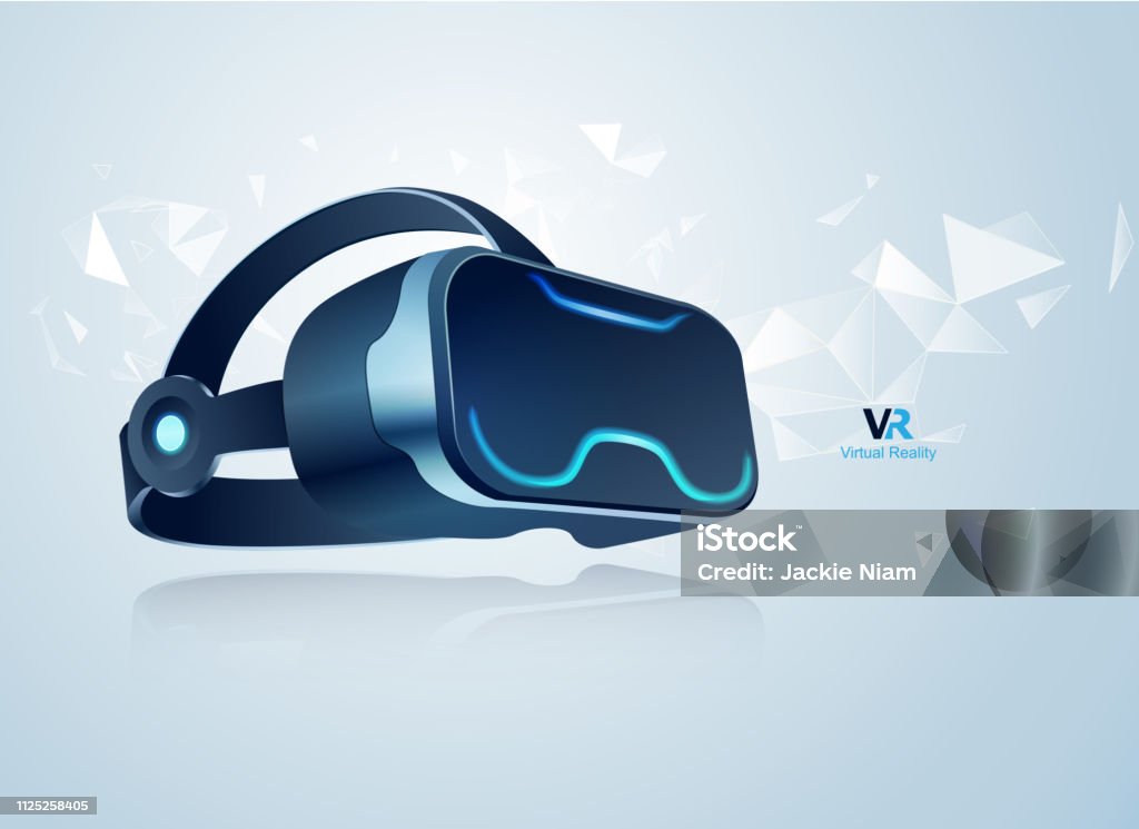 VR-Kopfhörer - Lizenzfrei Virtual-Reality-Simulator Vektorgrafik