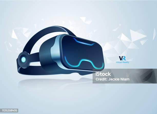 Vrkopfhörer Stock Vektor Art und mehr Bilder von Virtual-Reality-Simulator - Virtual-Reality-Simulator, Virtuelle Realität, Dreidimensional