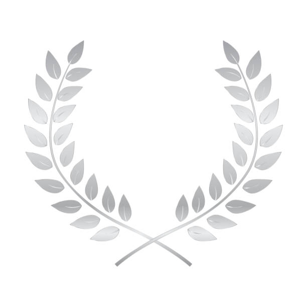 istock Silver Award Laurel Wreath. Winner Leaf label,  Symbol of Victory. Vector Illustration 1125261864
