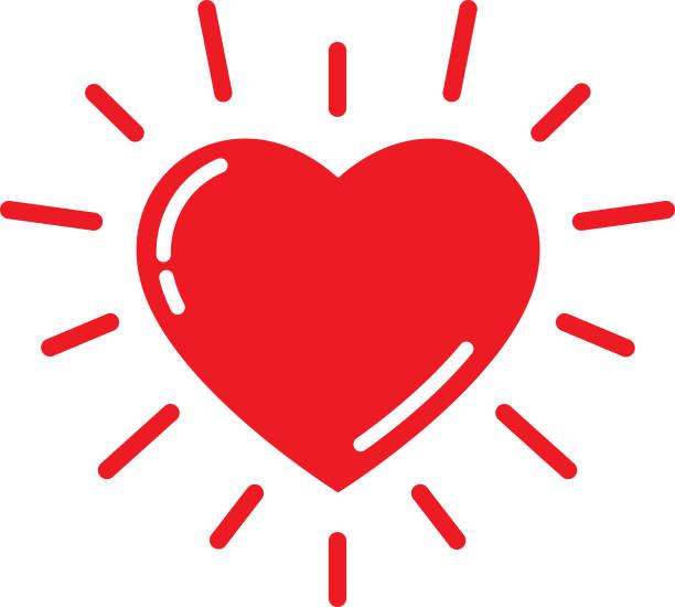 illustrations, cliparts, dessins animés et icônes de icône du cœur rouge vif - heart shape valentines day vibrant color bright