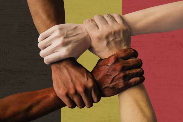 istock Belgium flag multicultural group of young people integration diversity isolated 1125264042