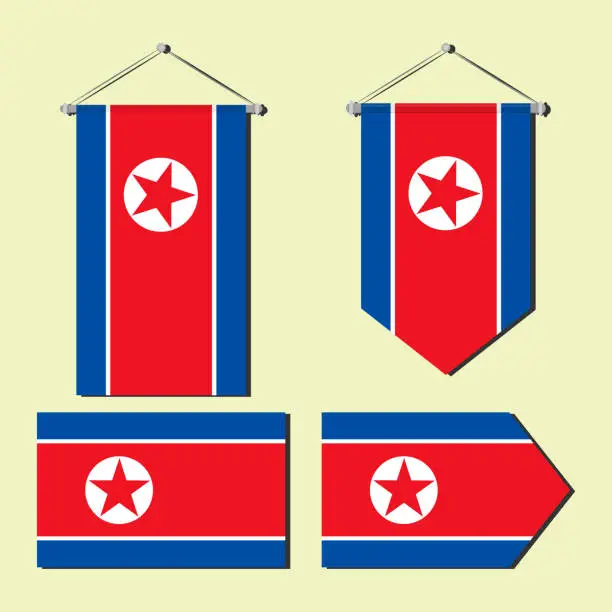 Vector illustration of North Korea flag