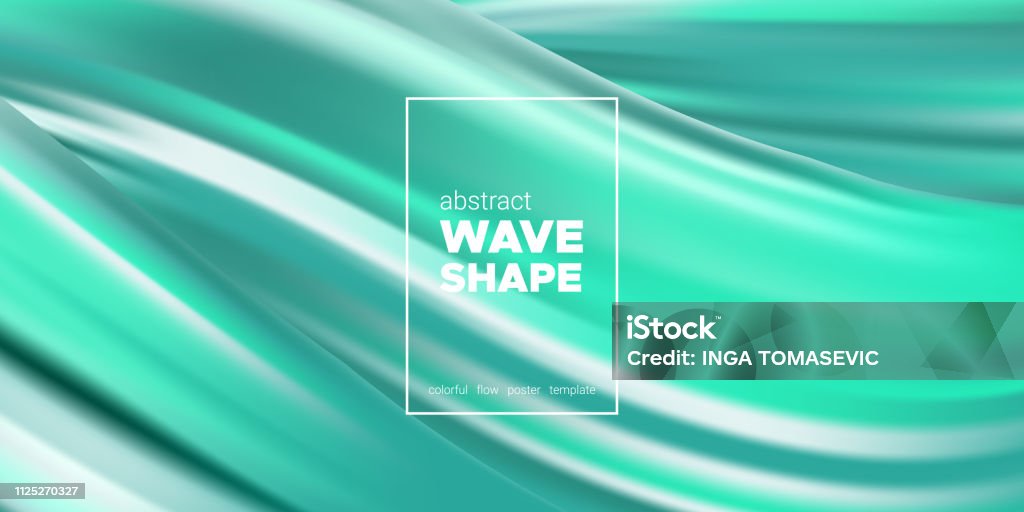 Turquoise Solid Color Wave Design Wave Turquoise Liquid Shape Movement Stock Illustration - Download ...