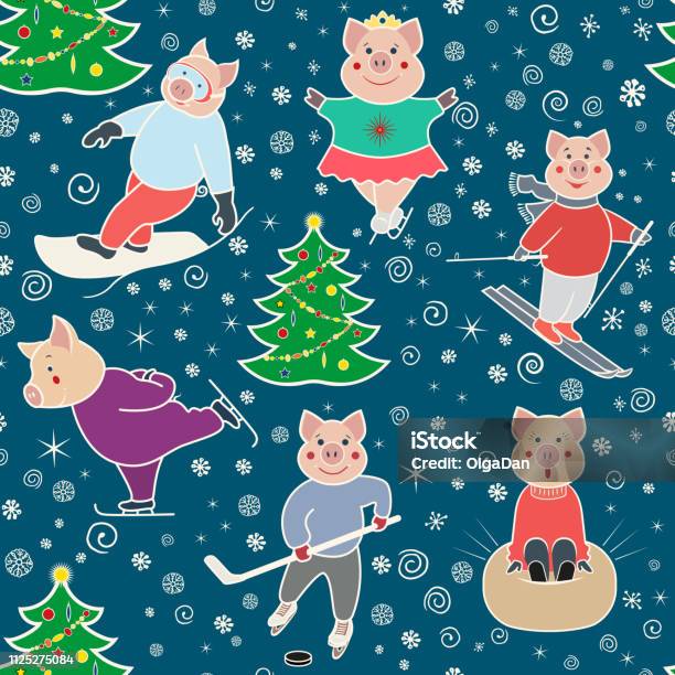 Snow Day Seamless Pattern4 Stock Illustration - Download Image Now - Animal, Art, Backgrounds