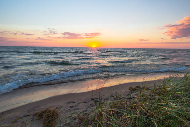 istock Gorgeous Sunset Sky On Lake Michigan 1125275402