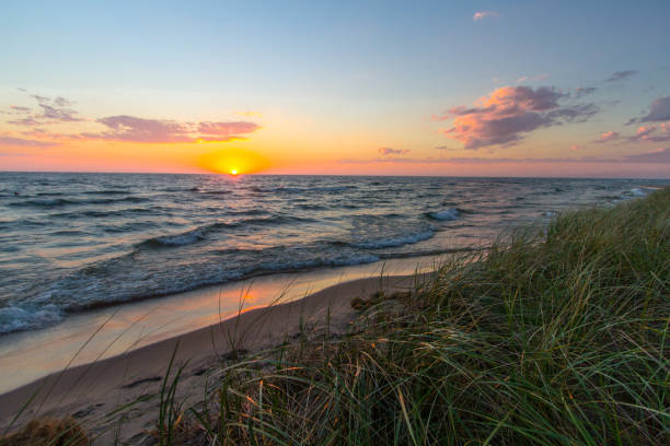 istock Gorgeous Sunset Sky On Lake Michigan 1125277127