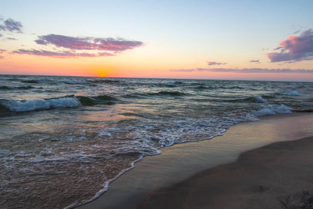 istock Gorgeous Sunset Sky On Lake Michigan 1125278083