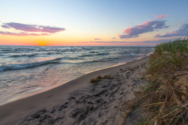 istock Gorgeous Sunset Sky On Lake Michigan 1125279379