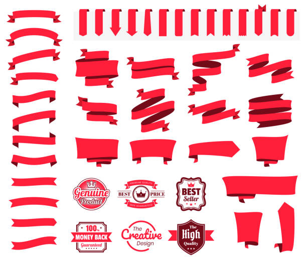 Set of Red Ribbons, Banners, badges, Labels - Design Elements on white background Set of red ribbons, banners, badges and labels, isolated on a blank background. Elements for your design, with space for your text. Vector Illustration (EPS10, well layered and grouped). Easy to edit, manipulate, resize or colorize. Please do not hesitate to contact me if you have any questions, or need to customise the illustration. http://www.istockphoto.com/portfolio/bgblue red banner stock illustrations