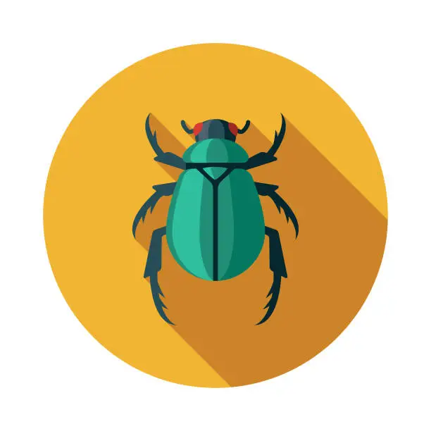 Vector illustration of Scarab Beetle Egypt Icon