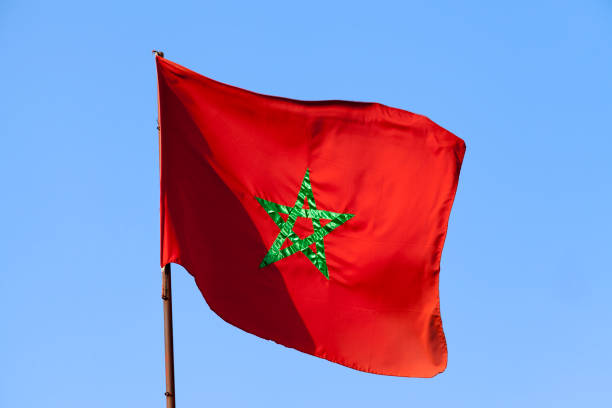 モロッコの国旗 - moroccan flags ストックフォトと画像