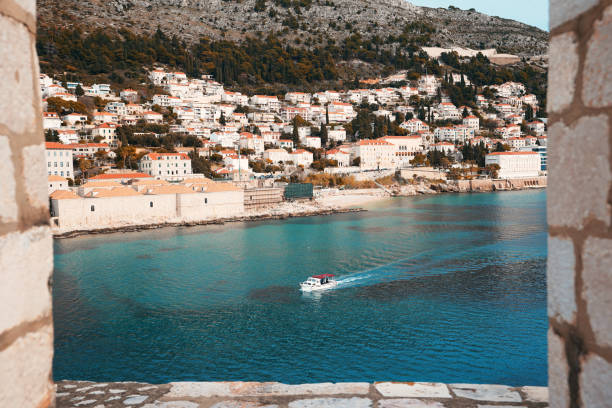 istock Boat at Croatian shore 1125291435