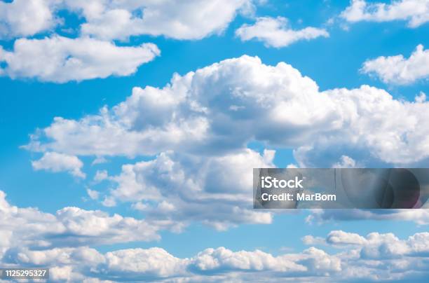 Blue Sky With White Clouds Nature Background Stock Photo - Download Image Now - Sky, Overcast, Cloud - Sky