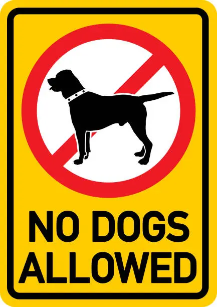 Vector illustration of Dog Warning Sign