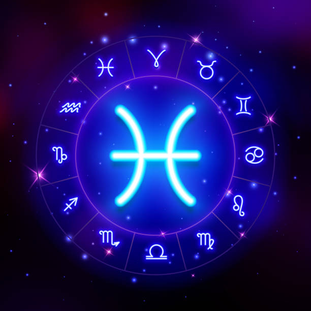 istock Pisces zodiac sign, horoscope symbol, vector illustration 1125302206