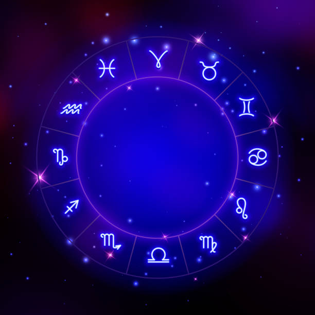 istock Zodiac signs icons in a circle, horoscope symbols, vector illustration 1125302237