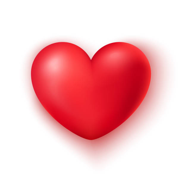 istock Realistic red heart shape isolated on white, Happy Valentine's Day, vector illustration 1125302258