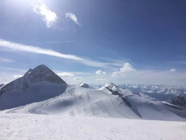Panorama at Zillertal 3000 glacier