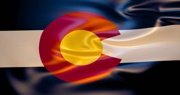 istock Colorado flag in the wind . 3d illustration 1125314669