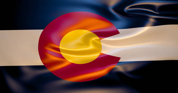 istock Colorado flag in the wind . 3d illustration 1125314670