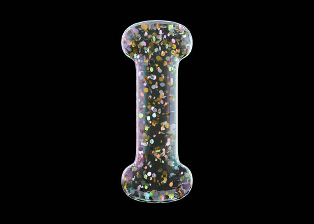 istock Letter I. Alphabet from transparent foil balloons. 3D 1125315483