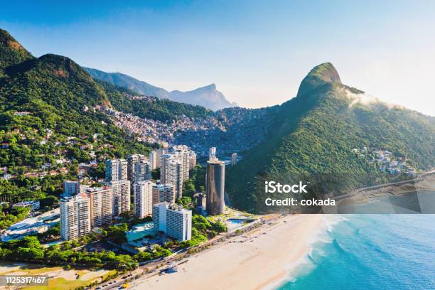 Sao Conrado Aerial View Stock Photo - Download Image Now - Rio de Janeiro, Christ The Redeemer, City