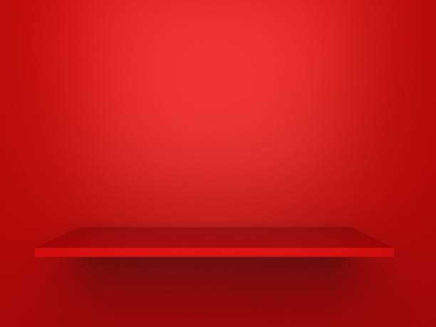 prateleiras vermelhas - number 3 three dimensional shape number photograph - fotografias e filmes do acervo