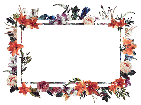 Marco De Flores Sobre Un Fondo Blanco Para Tarjetas Invitaciones Decoración De Vacaciones Foto de stock y más banco de imágenes de Acostado - iStock Marco De Flores Sobre Un Fondo Blanco Para Tarjetas Invitaciones Decoración De Vacaciones Foto de stock y más banco de imágenes de Acostado - iStock