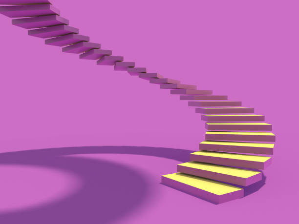 istock Rising arrow on staircase, increasing business. 3D 1125318584