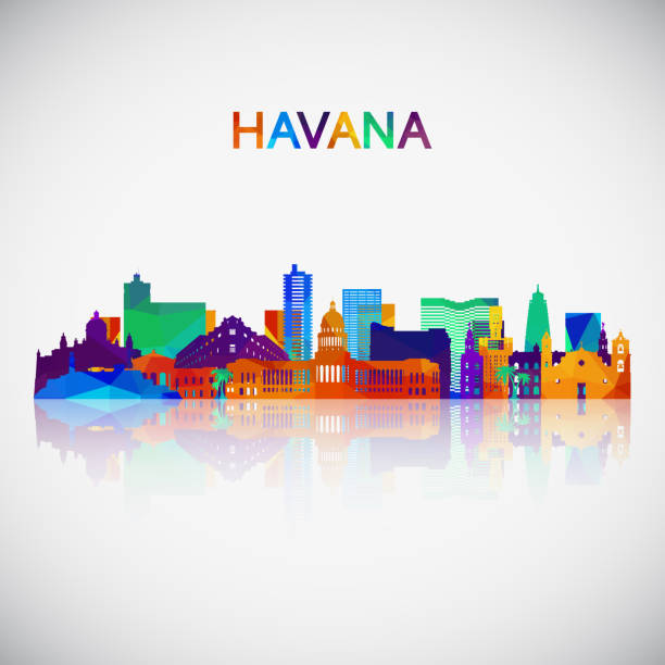 Havana skyline silhouette in colorful geometric style. Symbol for your design. Vector illustration. Havana skyline silhouette in colorful geometric style. Symbol for your design. Vector illustration. cuba illustrations stock illustrations